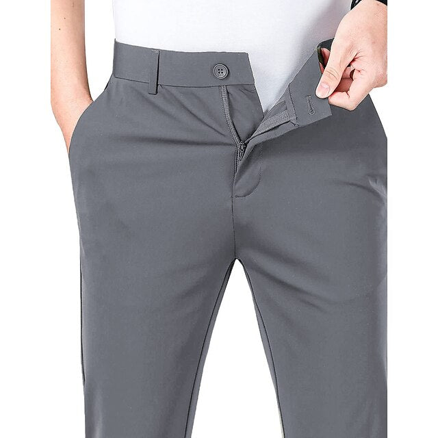 Pants Men's Golf Stretch Casual Trousers Pocket