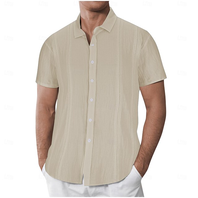 Linen Guayabera Men's Shirt Beach Summer