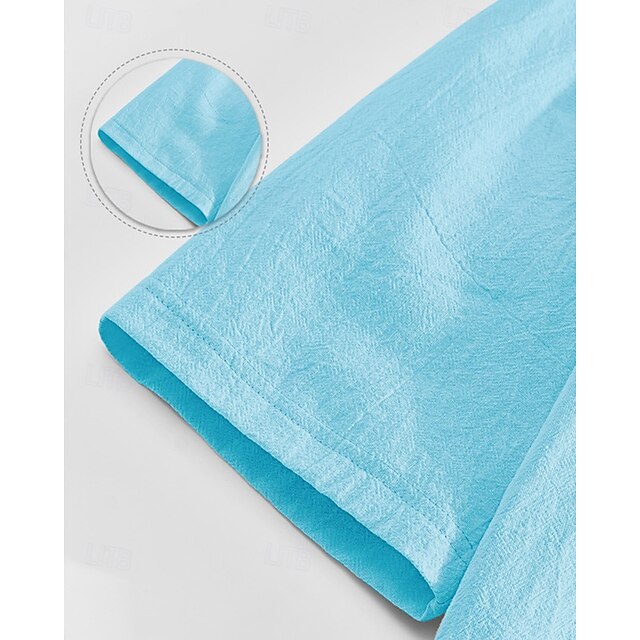 Up Shirt Men's Casual Linen Plain Button