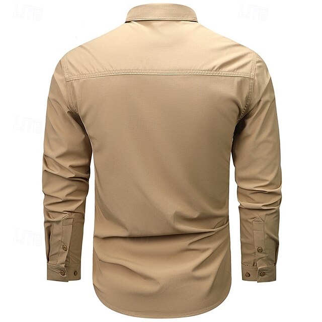 Button Men's Cargo Summer Up Shirt Casual