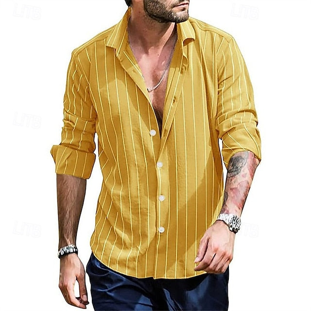 Shirt Button Beach Men's Summer Casual Up
