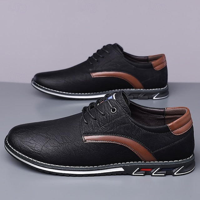 Shoes Everyday Men's Casual – Brown Lace-Up Comfortable