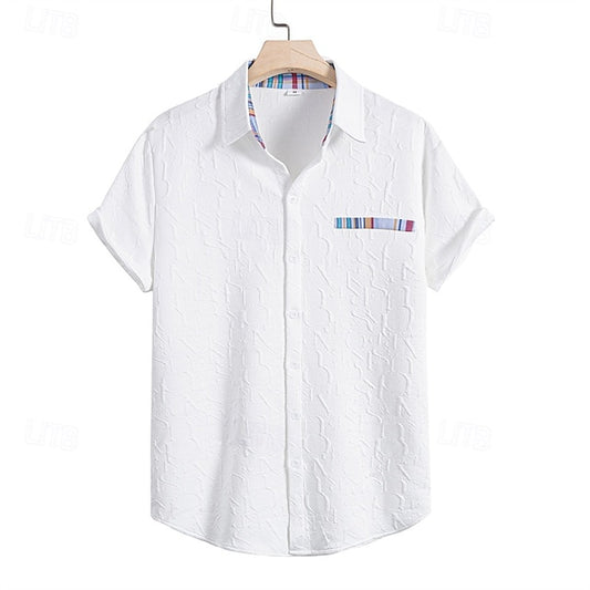 Shirt Up Casual Button Summer Beach Men's