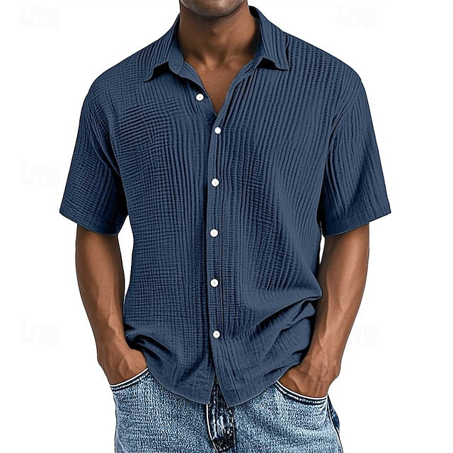 Up Shirt Beach Men's Summer Button Casual
