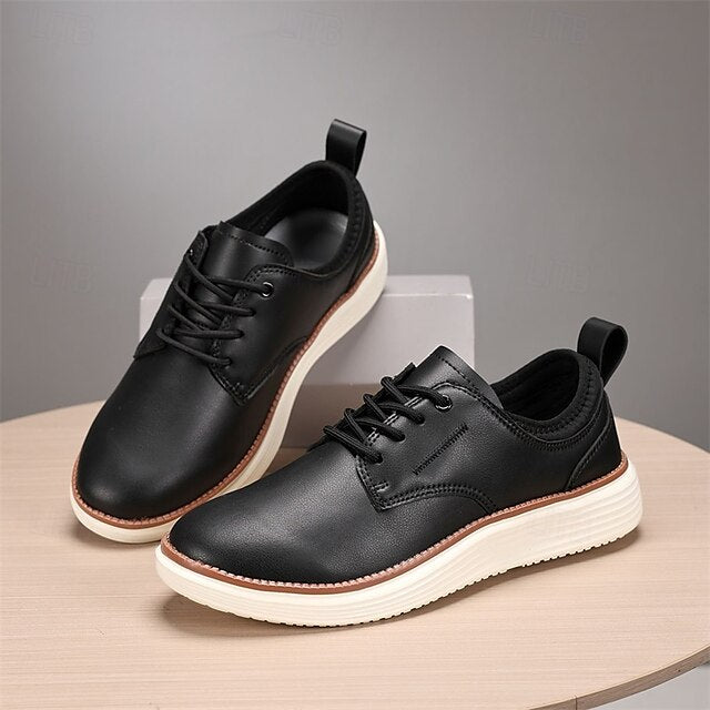 Blue Oxford Lace-Up Leather Shoes Men's – Navy Classic