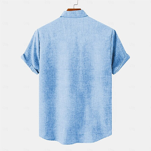 Linen Summer Men's Beach Shirt Hawaiian