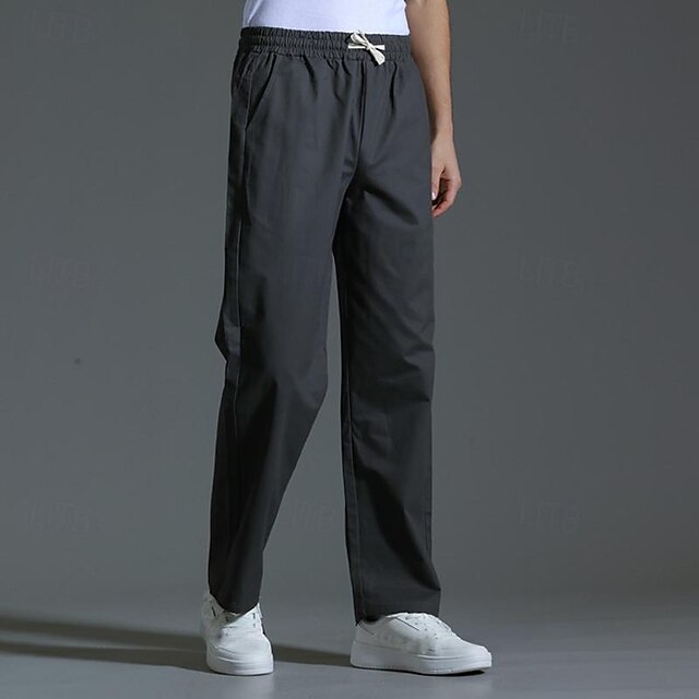 Drawstring Pocket Trousers Pants Casual Men's Waist Elastic