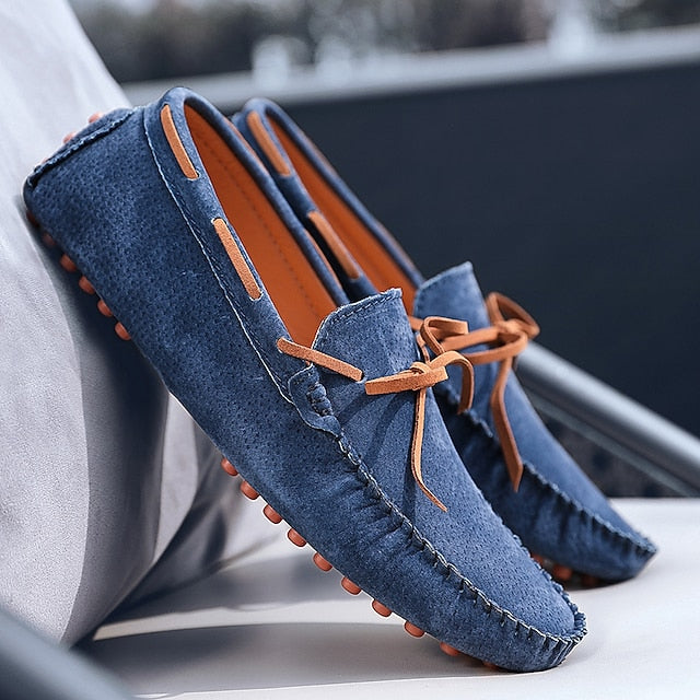 Loafers Suede Driving Men's Slip-On with Flexible Shoes: