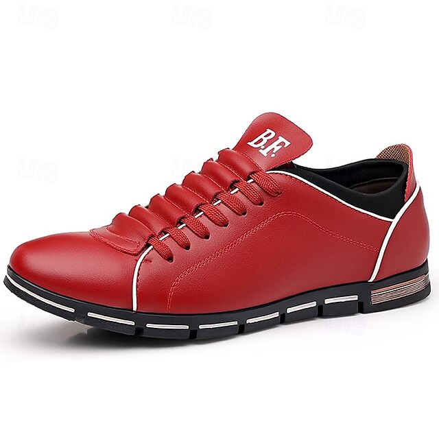Faux Red Stylish Casual Leather – Sneakers Men's