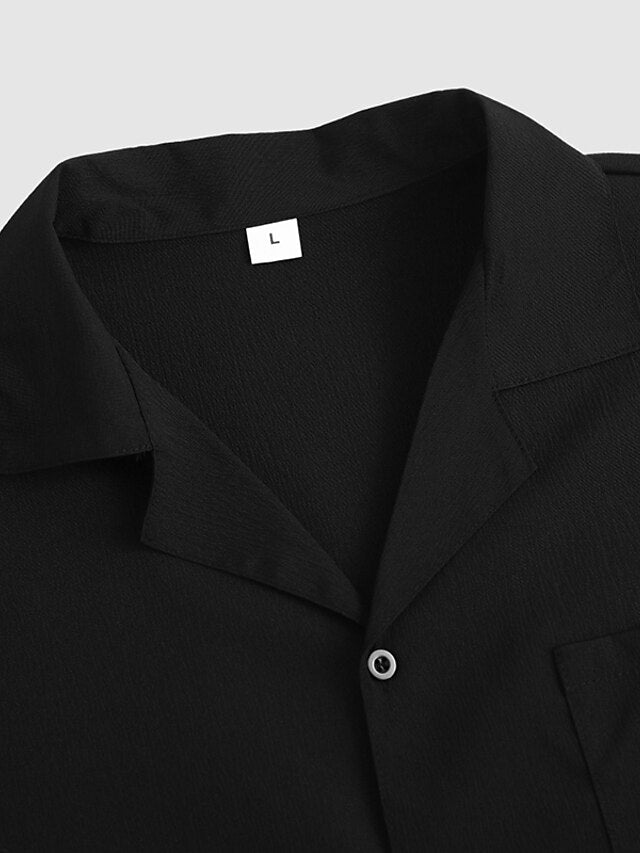 Casual Black Up Button Men's Summer Shirt