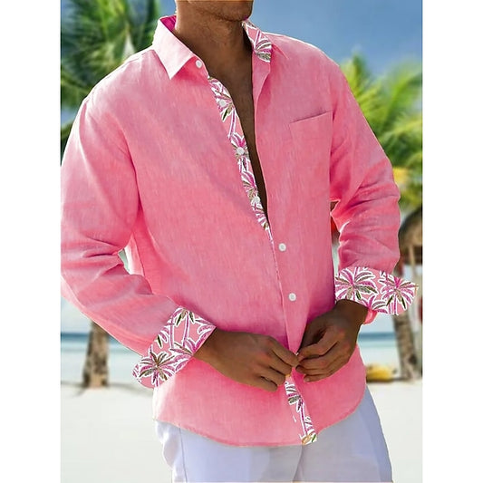 Shirt Beach Casual Summer Men's Button Up