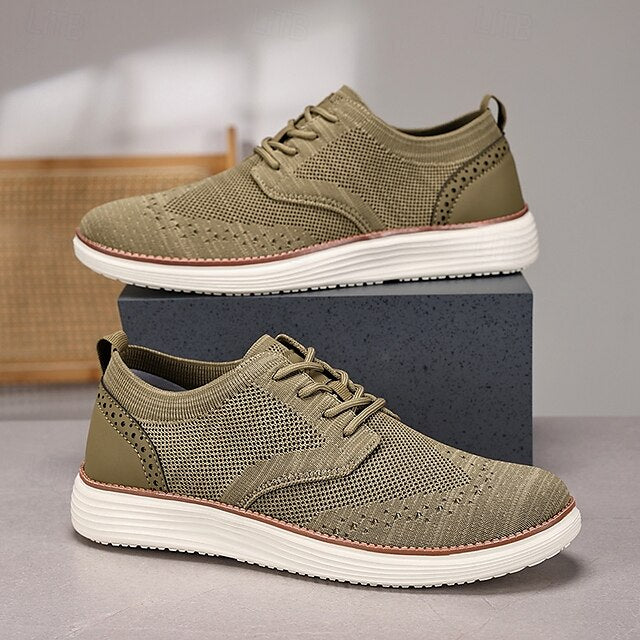 Lace-Up - Sneakers Men's Breathable Brogue Knit Casual