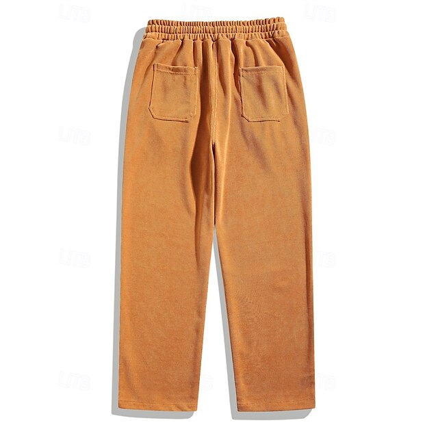 Trousers Pants Straight Leg Men's Corduroy Athletic