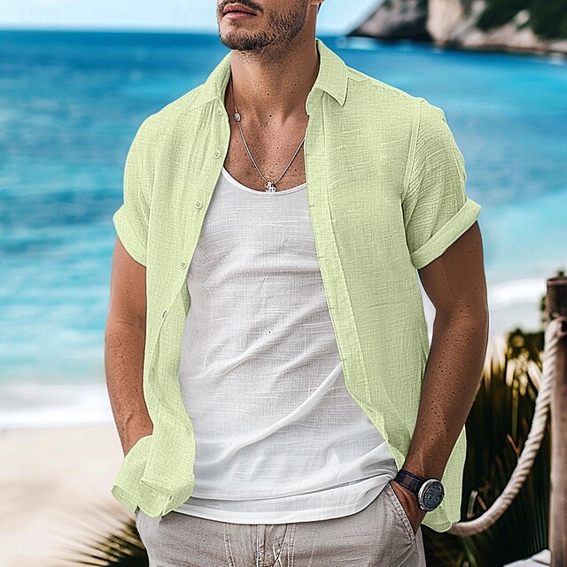Summer Casual Linen Men's Beach Shirt