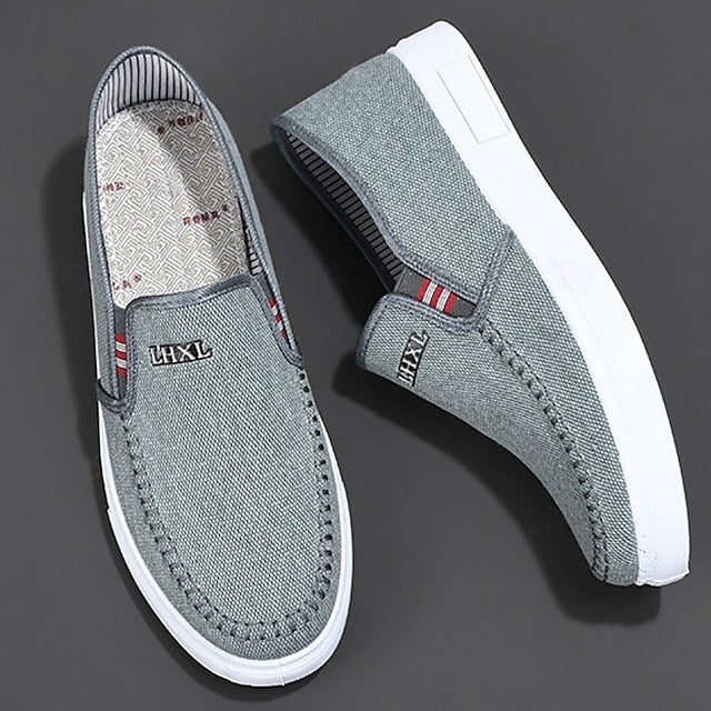 Loafers Men's Canvas Lightweight Slip-On Casual –