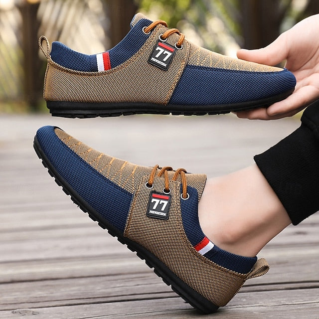 Sneakers – Two-Tone Men's Breathable Casual Knit Nylon