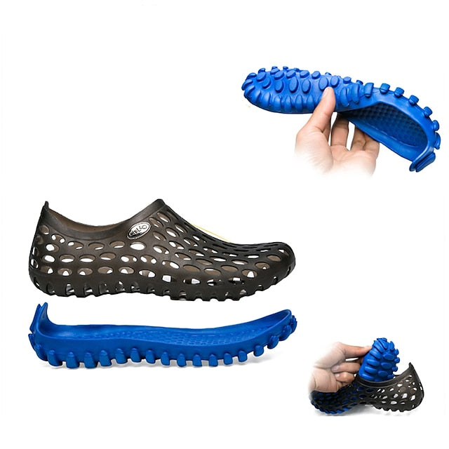 Blue Women's and Men's Perforated Barefoot Black
