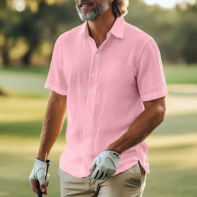Summer Shirt Up Men's Linen Beach Wear Button