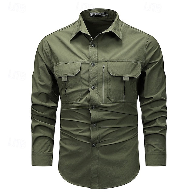 Workwear Shirts Button Shirt Men's Work Up