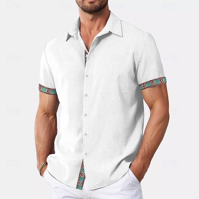 Men's Shirt Summer Wear Plain Beach Linen