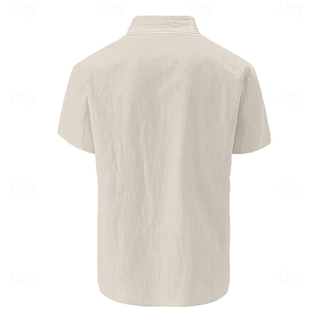 Shirt Linen Wear Summer Beach Men's