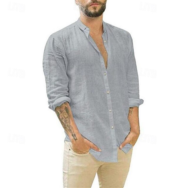 Linen Shirt Men's Beach Cotton Summer