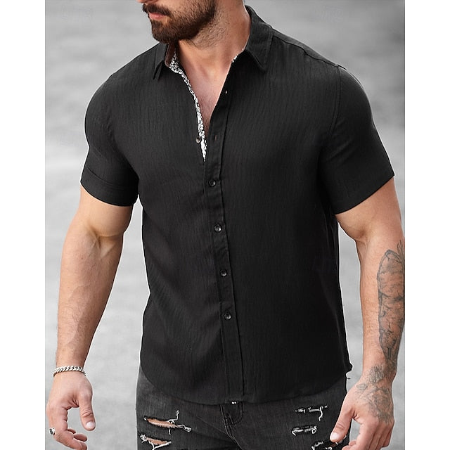 Up Casual Button Shirt Summer Beach Men's