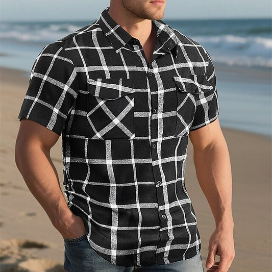 Men's Button Beach Up Summer Casual Shirt