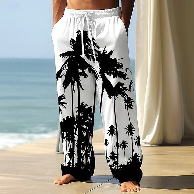 Waist Trousers Wide Pants Men's Baggy Casual Elastic