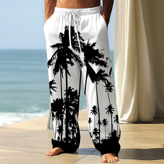 Waist Trousers Wide Pants Men's Baggy Casual Elastic