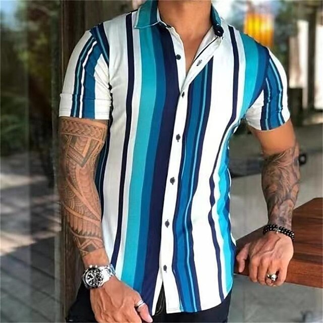Summer Up Shirt Button Men's Casual Beach