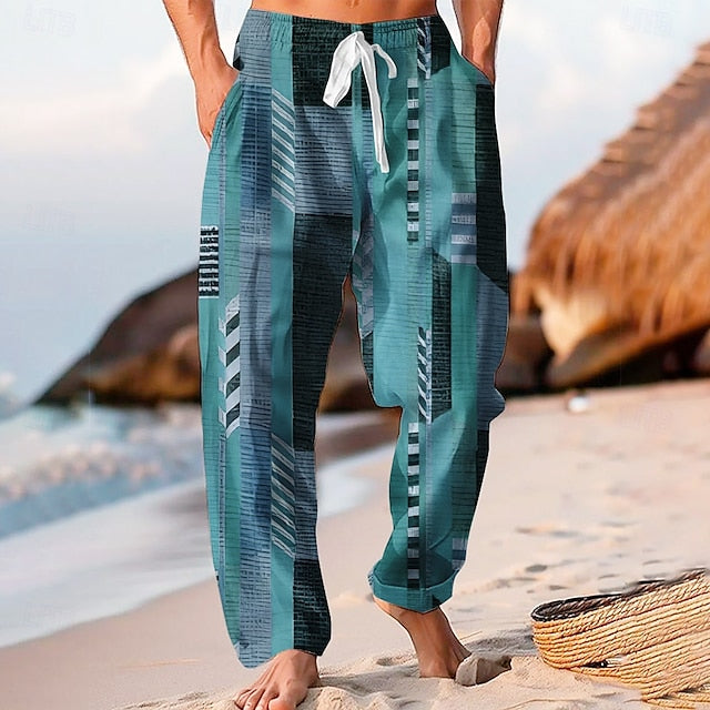 Trousers Baggy Men's Leg Casual Color Wide Pants