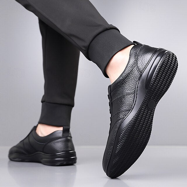 Men’s Sports Lightweight Sneakers Comfortable Leather –