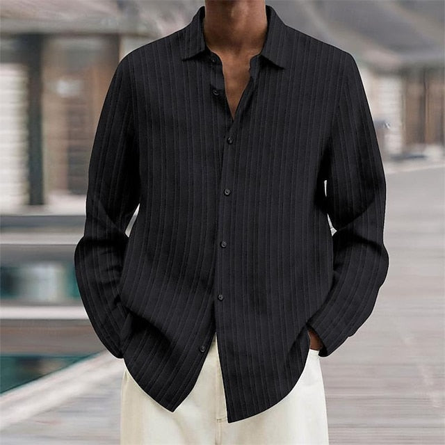 Shirt Casual Beach Summer Up Men's Button