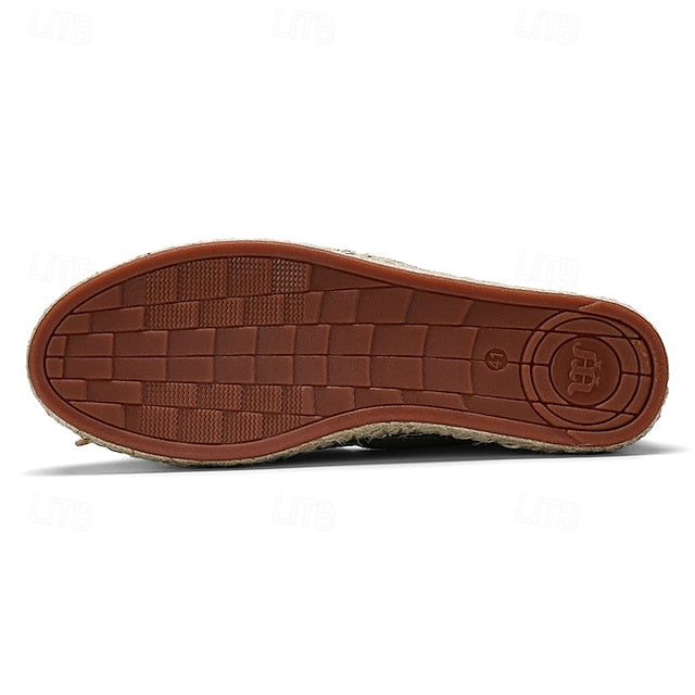 Shoes Slip-On Men's Rope with Canvas Red Espadrille Jute