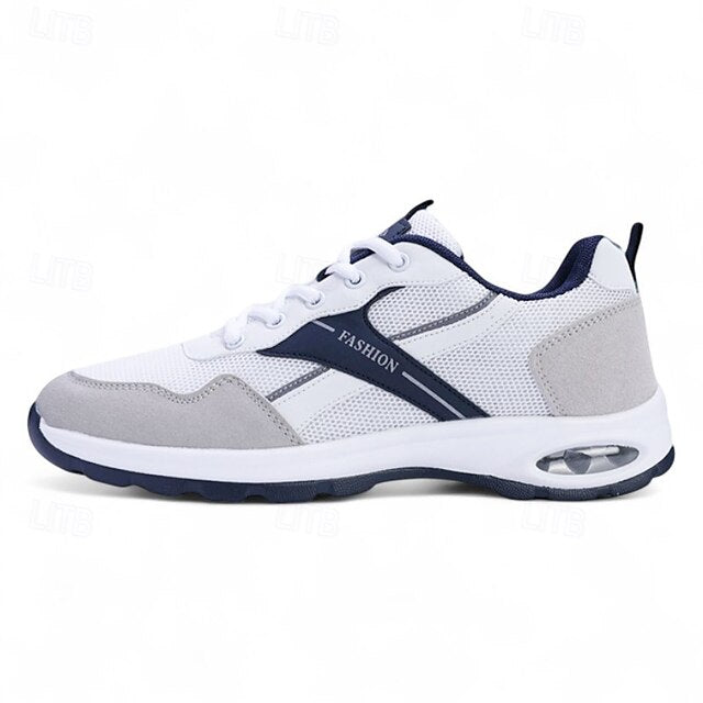 Grey Men Casual Sneakers Fashion and for – White Comfortable