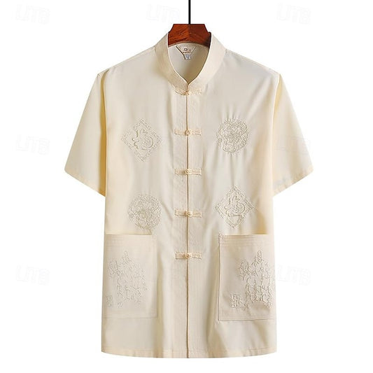 Shirt Collar Mandarin Chinese Men's