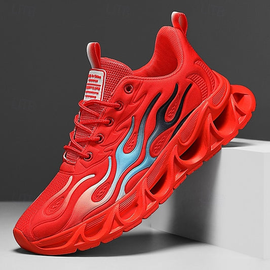 Detailing Red Men's Flame with Running Shoes