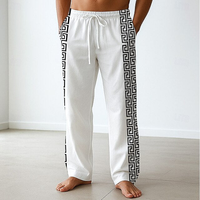 Side Men's Baggy Pants Casual Pockets Trousers