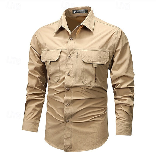 Workwear Shirts Button Shirt Men's Work Up