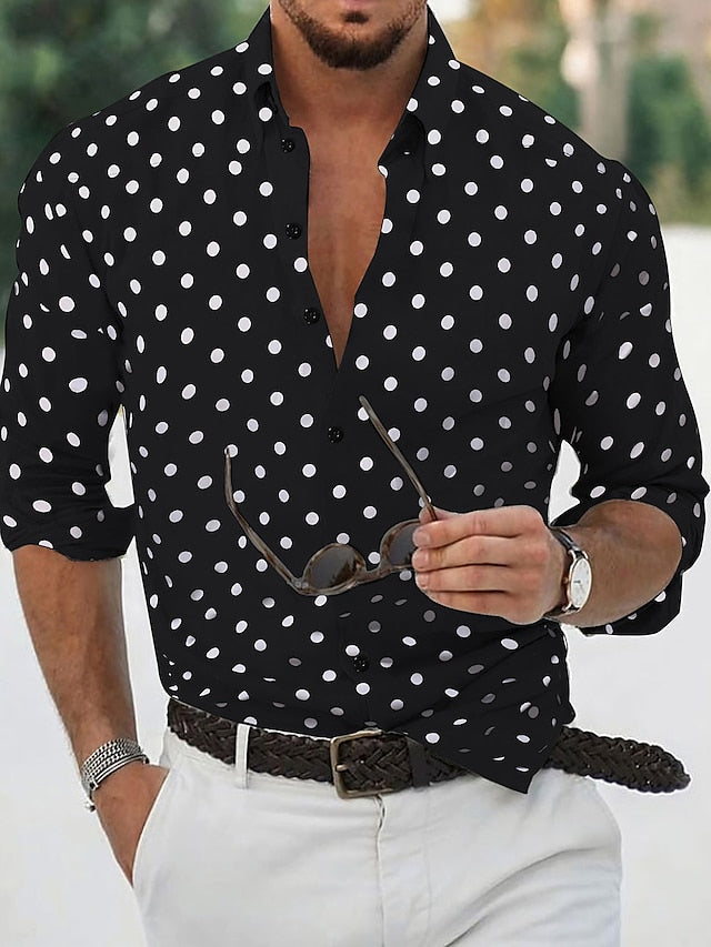 Button Shirt Black Men's Casual Summer Up