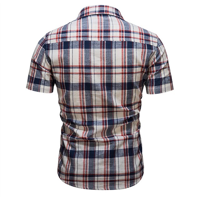 Plaid Button Men's Shirt Summer Up
