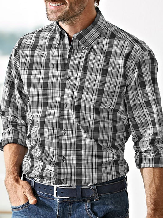 Men's Shirt Shirts Casual Checked Button Up