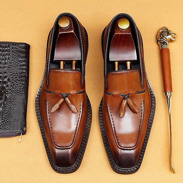 Men's Loafers - Handmade Premium Brown Genuine Leather