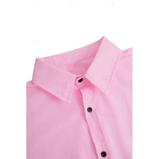 Summer Men's Shirt Black Button blue Up grey