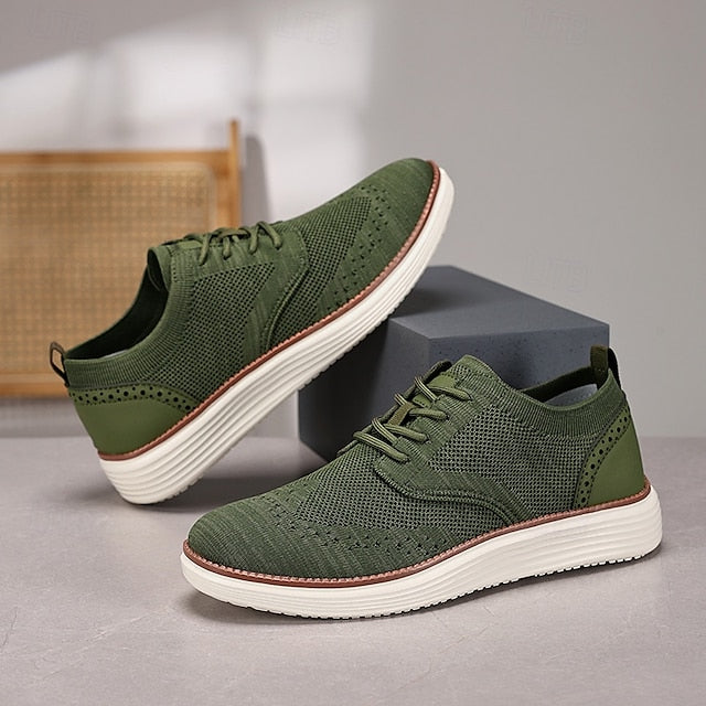 Lace-Up - Sneakers Men's Breathable Brogue Knit Casual