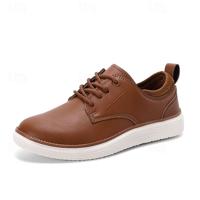 Blue Oxford Lace-Up Leather Shoes Men's – Navy Classic