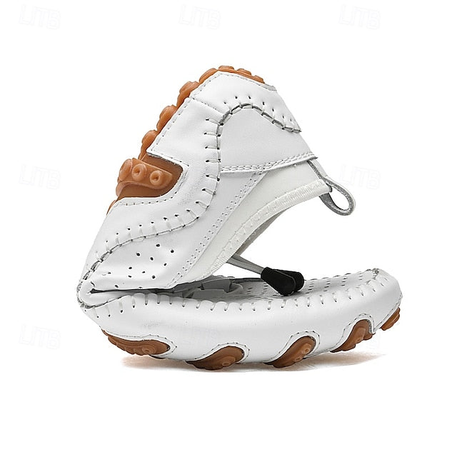 Shoes Casual Perforated with Men's White Hand-Stitched