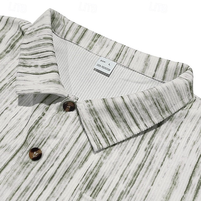 Button Shirt Casual Beach Summer Up Men's