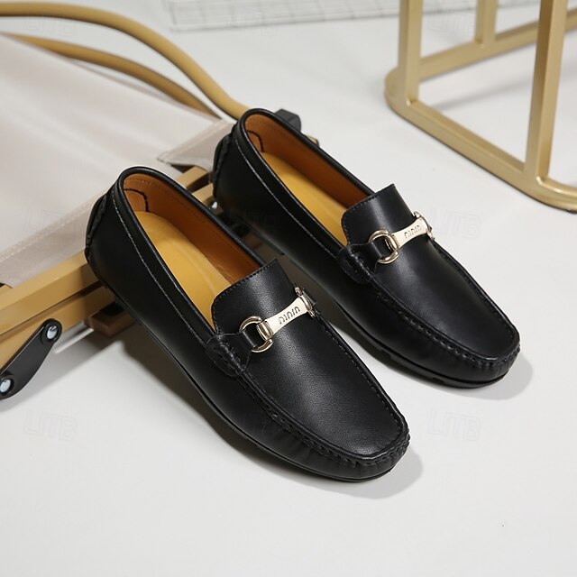 with Moccasins Men's Yellow Buckle Metal
